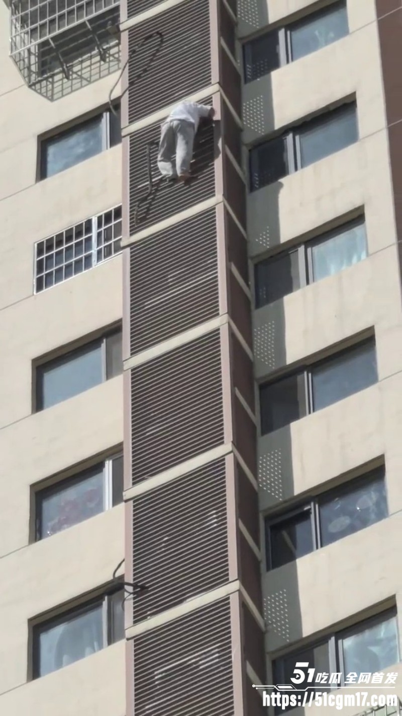 蜘蛛侠老太太全程记录爬楼过程 8