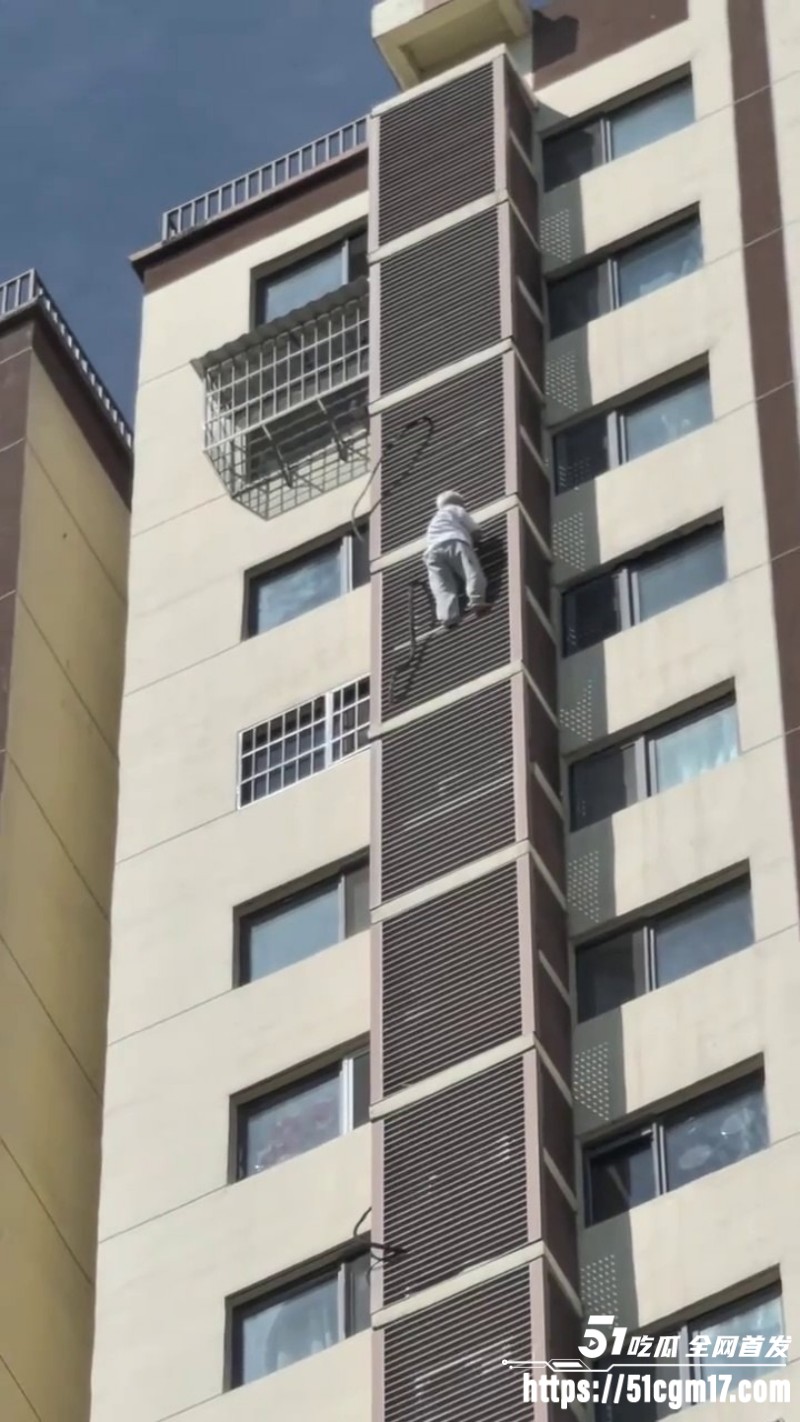 蜘蛛侠老太太全程记录爬楼过程 3