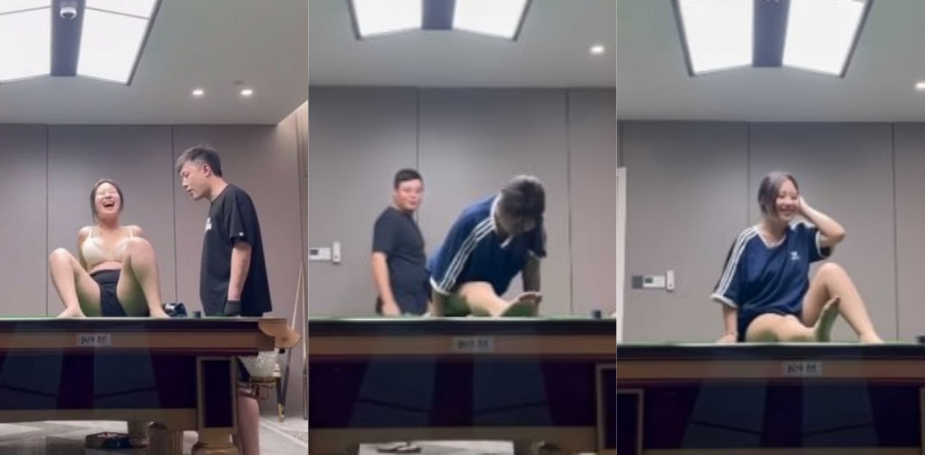 盐城东台名爵台球厅被封江苏第一神厅 巨乳陪玩妹子弯腰教杆奶压桌面 95后00后一条龙服务