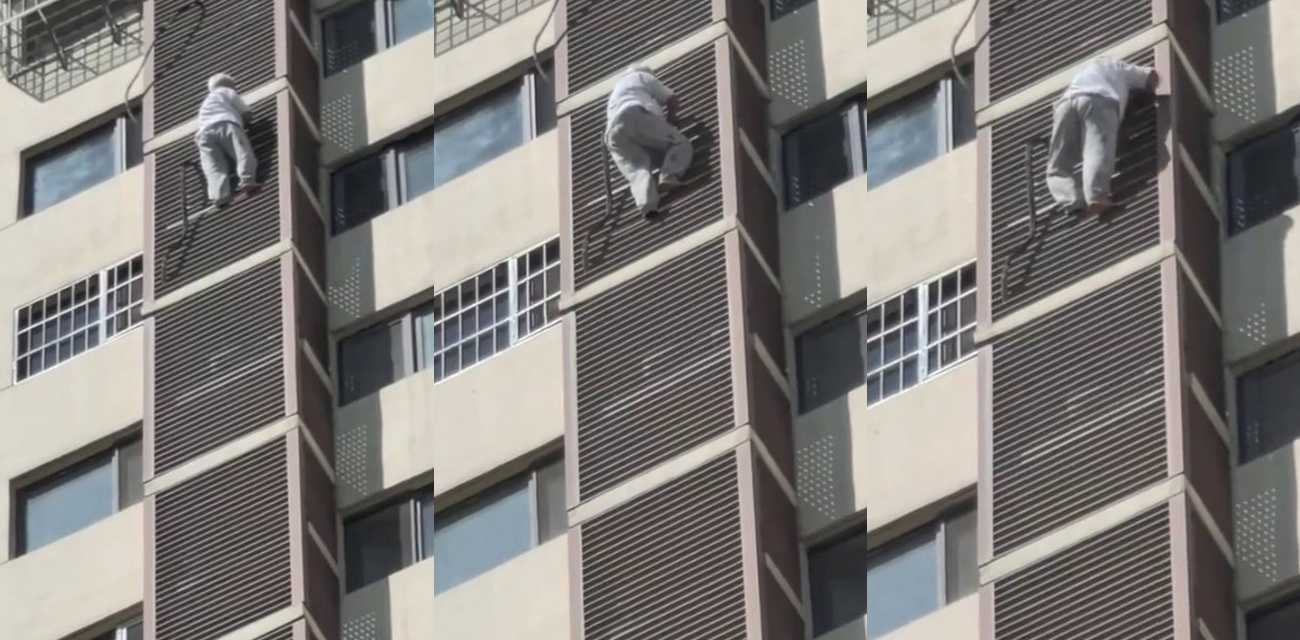 蜘蛛侠老太太全程记录爬楼过程 因被困阳台选择爬外墙令人叹为观止 换成小编早就成软脚虾了 - 热门大瓜