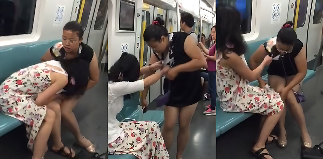 反差小仙女地铁互撕衣服 当场露出雪白诱人酮体 吃瓜群众围观骚动一片 - 社会奇闻