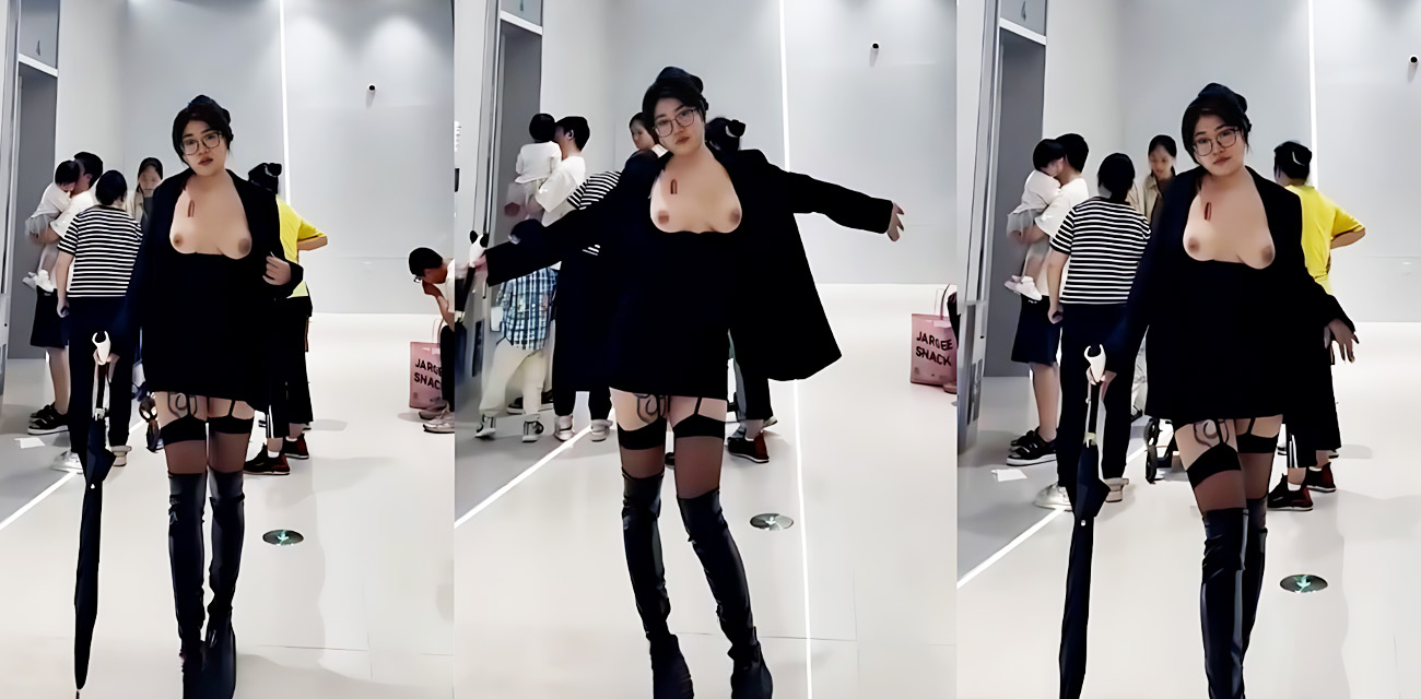 超淫反差婊卖骚户外走秀 商场大厅当众裸露 毫不顾忌异样眼光 太刺激了！ - 素人反差