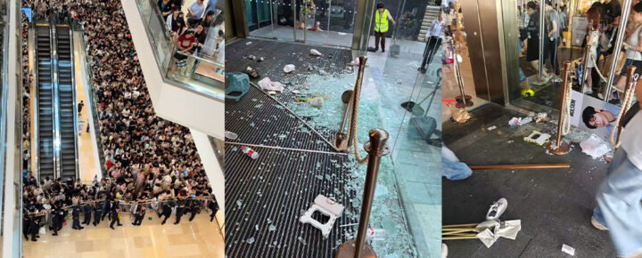 追星粉or丧尸出笼南宁万象城张凌赫粉丝见面会挤爆防爆玻璃