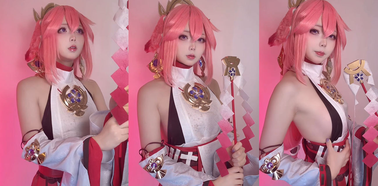 超淫美少女 chuchun Cos八重神子 逼脸同框水晶棒猛插 高潮喷白浆浪叫不止 - 网红明星