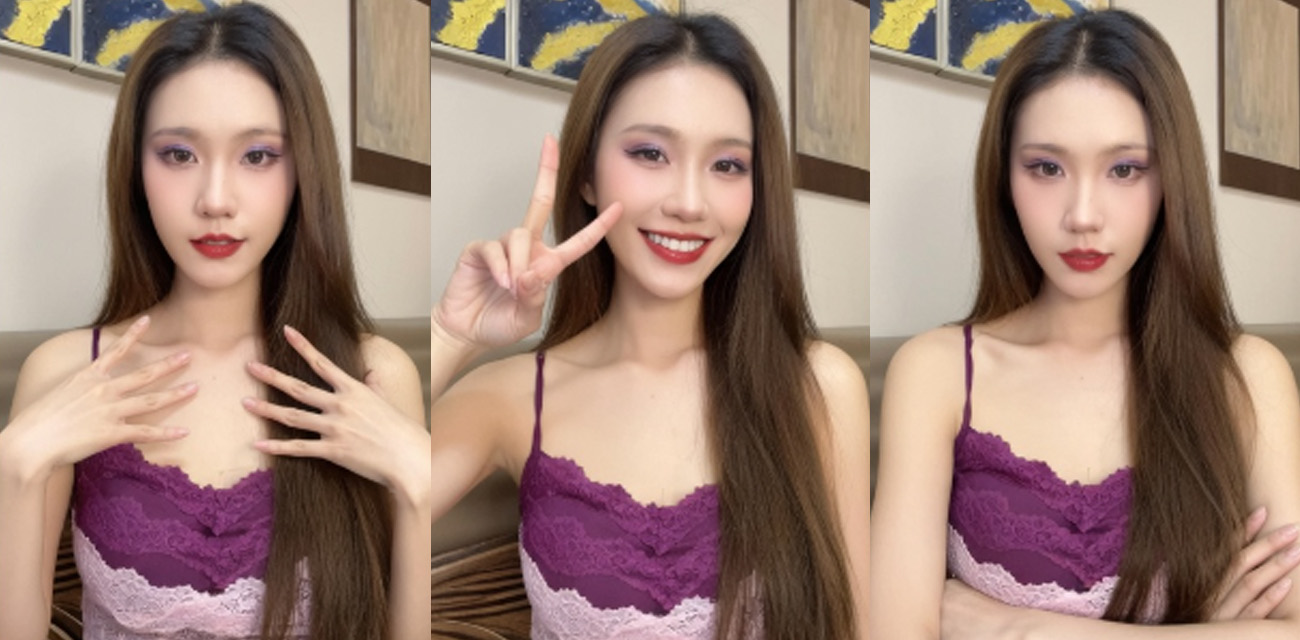 推特网红 阿黑颜胆胆 付费定制 紫色丝袜诱惑十足 湿润舔脚极致挑逗 - 网红明星