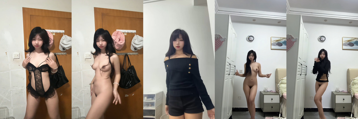 大二学妹一个人在宿舍跳抖音风裸舞，有点下垂的大奶抖起来真反差，风骚淫荡！