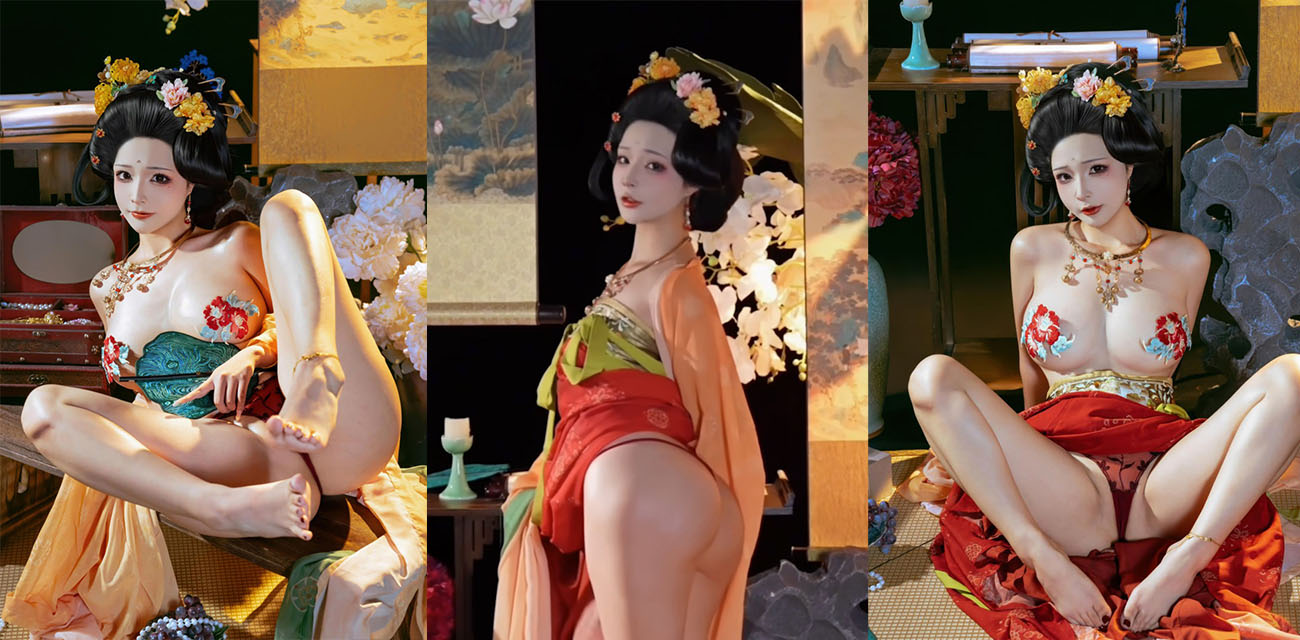 极品福利姬 yuuhui玉汇 唐宫夜宴写真 雍容唐代仕女华丽脱衣 巨乳蜜桃臀诱人沉迷其中! - 网红明星