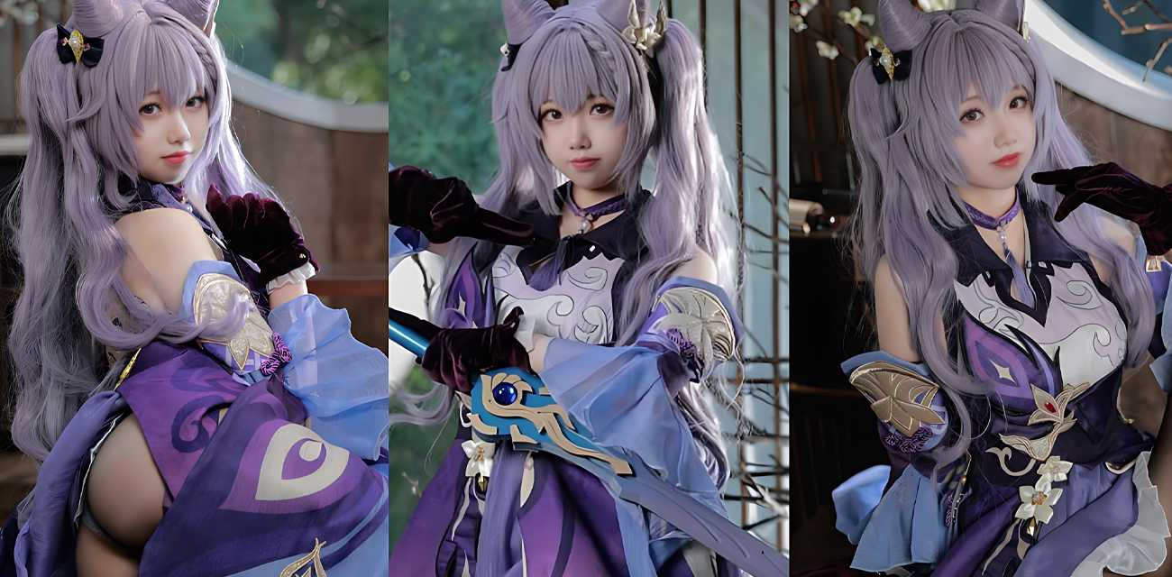 二次元嫩模 雪琪SAMA COS写真私拍 化身刻晴上演黑丝诱惑呈现性感身姿 - 网红主播