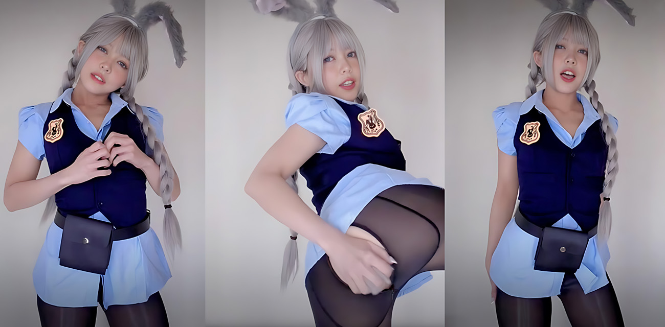 亚裔童颜女神 绯红小猫 COS疯狂动物城兔女郎 精油足交激情自慰 骚得一塌糊涂 - 网红明星