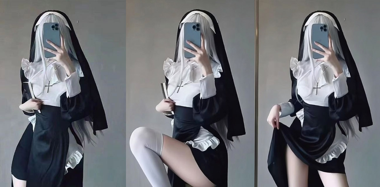 推特福利姬 姚漫川 CSS黑丝修女自慰大秀 粉嫩白虎道具狂插 淫水直流高潮不断 - 网红明星