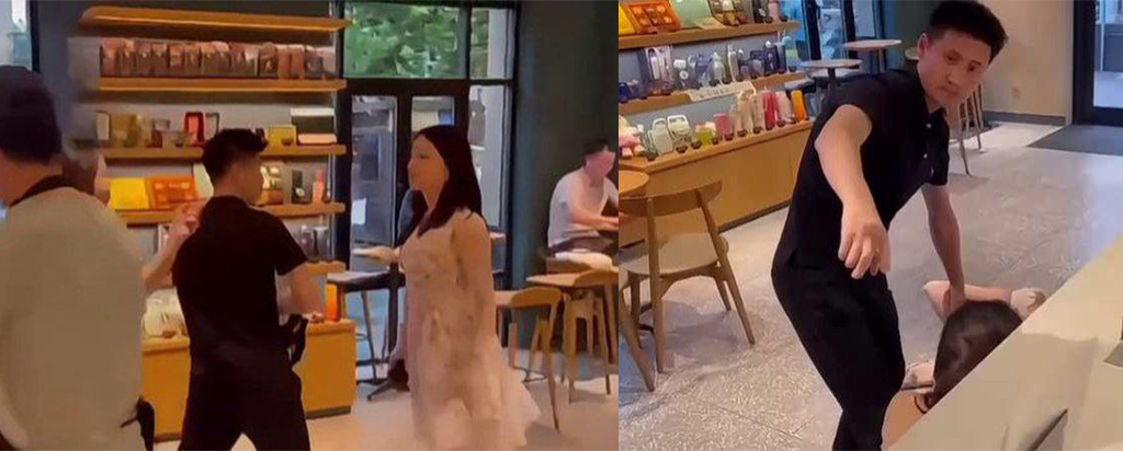 上海星巴克名媛大战渣男私会小三被原配当场抓包