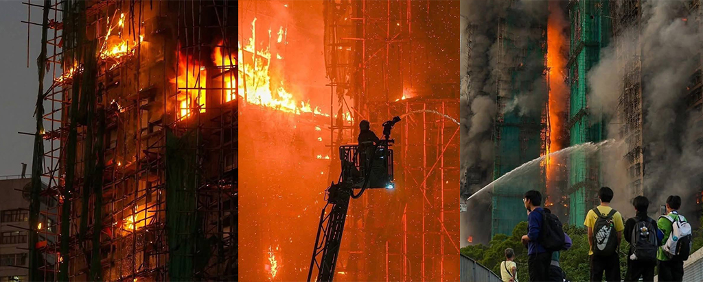 历史最严重火灾香港大埔屋宏福苑超五级大火疑似施工失误