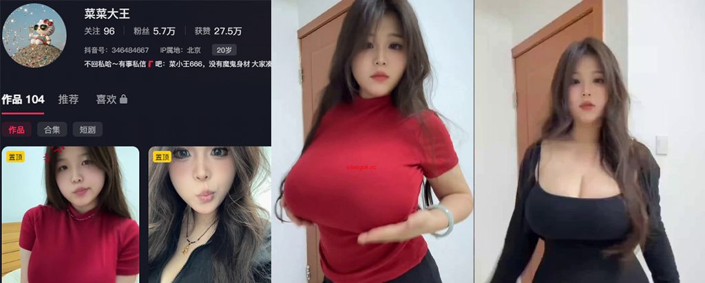 6万粉丝抖音bbw超大杯网红菜菜大王宠粉福利小视频流出