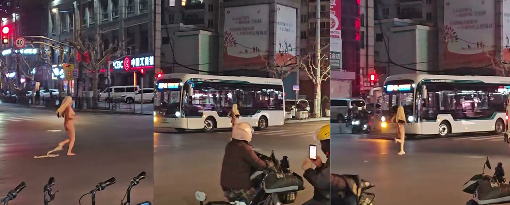 主人的任务上海普陀中环深夜惊现女子果奔