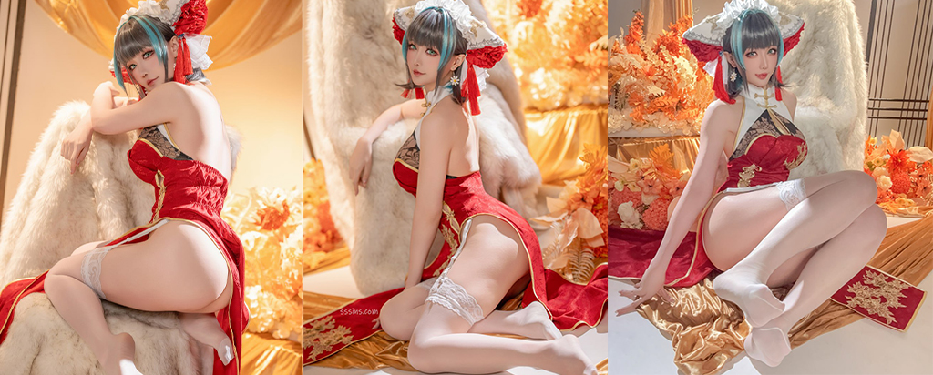 星之迟迟[18+福利姬coser写真集]碧蓝航线cos柴郡旗袍[47p+1v]（共54张图片）