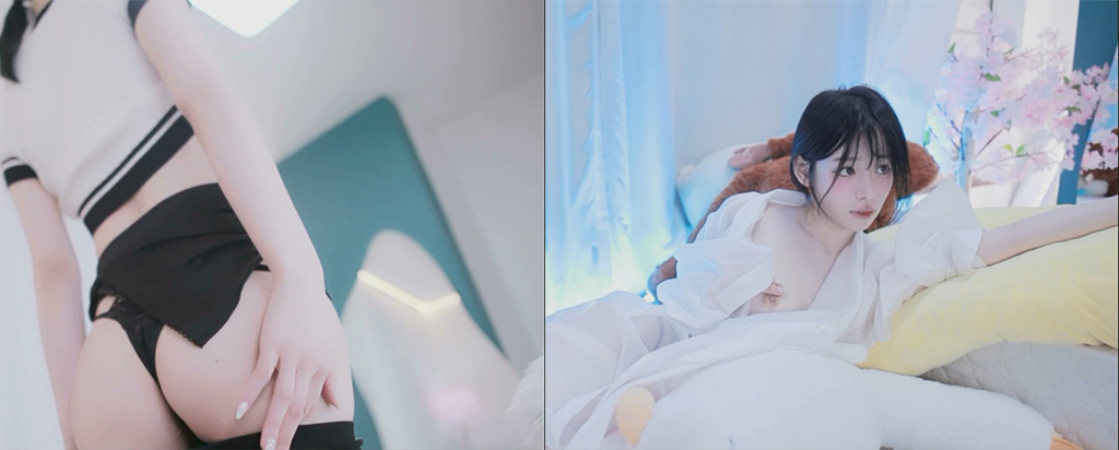 韩国afreecaTV直播KBJ超魅惑少女podo0311私密会员房薄纱诱惑