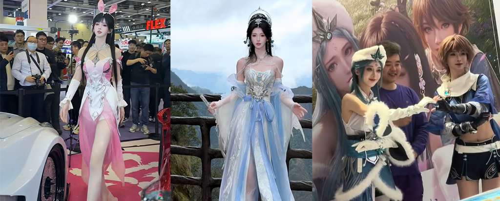 王者荣耀世界展台coser纸鱼拒绝粉丝比心互动