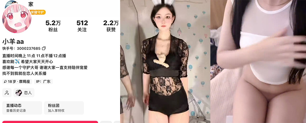 快手5万粉丝蕾丝御姐小羊aa直播下海私拍福利小视频流出